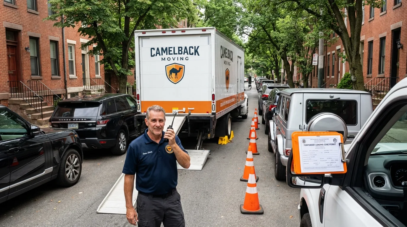 City street loading permit setup in Essex Fells, NJ